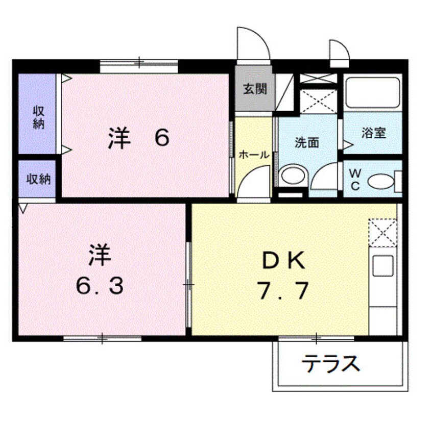 間取図 和歌山線/紀伊山田駅 徒歩8分 1階 築29年