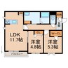 和歌山線/岩出駅 徒歩33分 2階 1年未満 2LDKの間取り