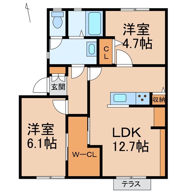 間取り図 阪和線・羽衣線/紀伊駅 バス15分中迫下車:停歩5分 1階 築33年