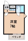 グランメール畑屋敷 1Kの間取り