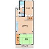 サンハイツ中之島 2LDKの間取り