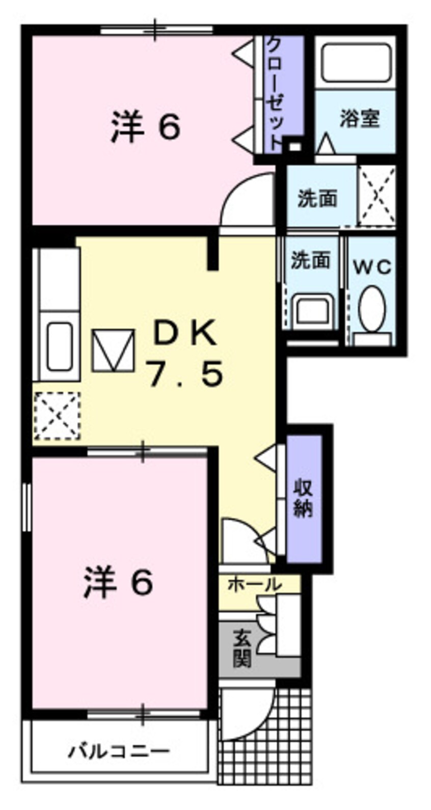 間取図 和歌山線/打田駅 徒歩24分 2階 築18年