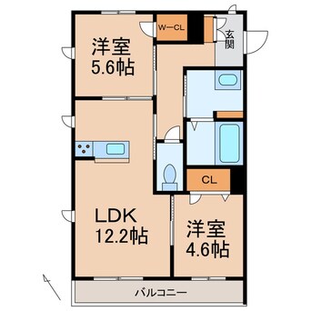 間取図 阪和線・羽衣線/和歌山駅 徒歩15分 2階 建築中