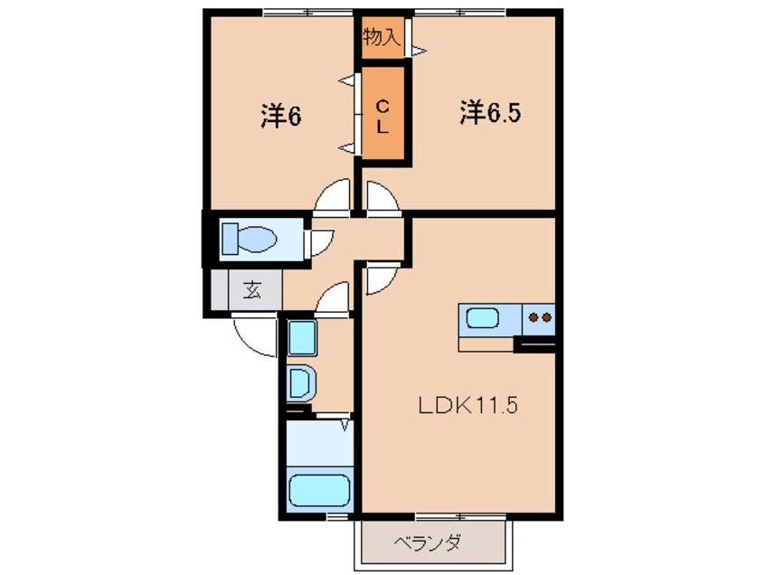 間取図 南海加太線/八幡前駅 徒歩18分 2階 築22年
