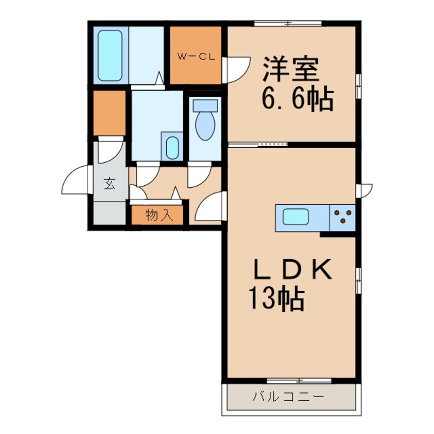 間取図 阪和線・羽衣線/和歌山駅 バス15分高松北下車:停歩4分 2階 築6年