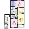 和歌山線/岩出駅 徒歩31分 2階 築3年 2LDKの間取り