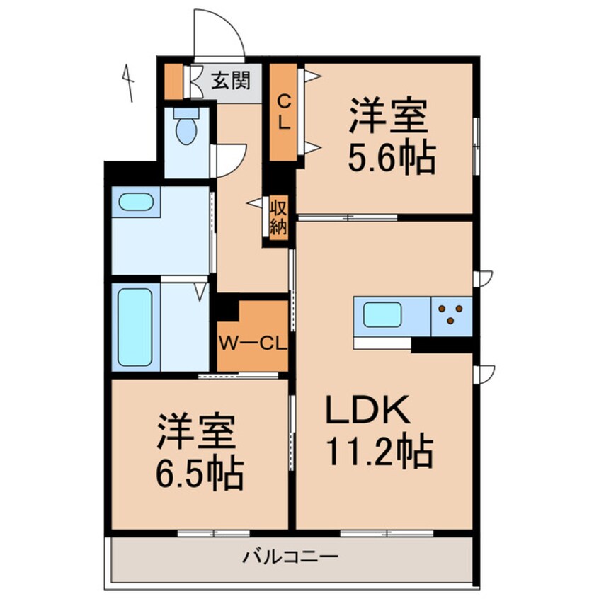 間取図 阪和線・羽衣線/和歌山駅 徒歩13分 2階 1年未満