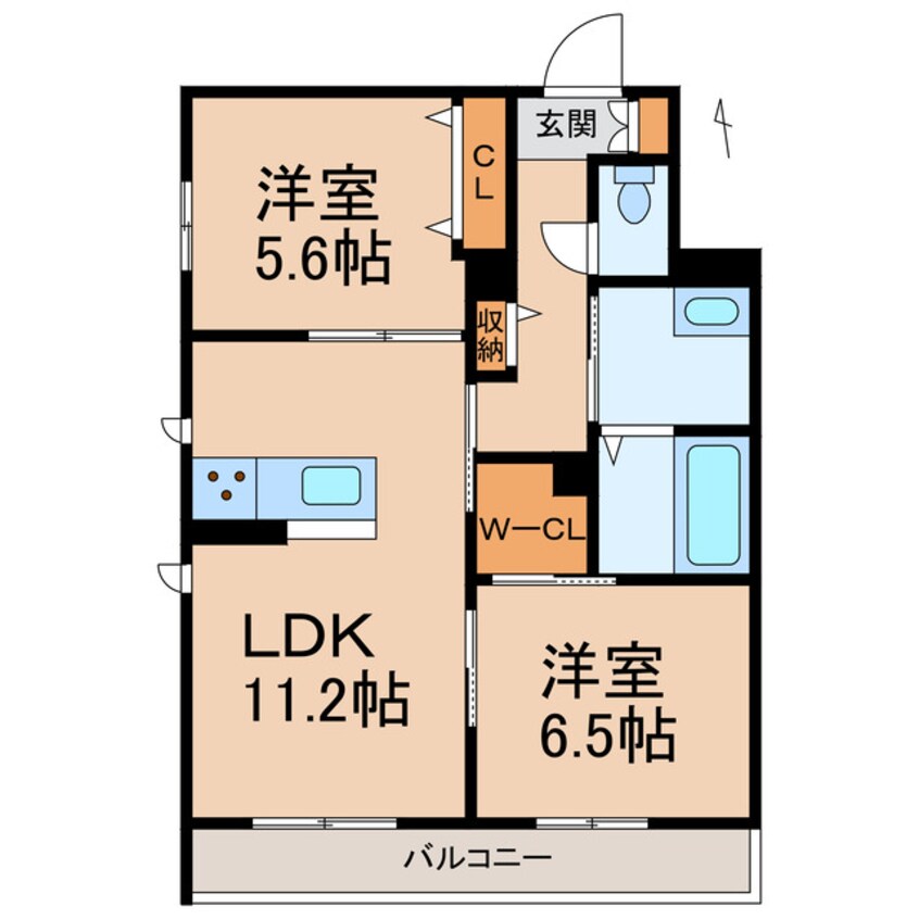 間取図 阪和線・羽衣線/和歌山駅 徒歩13分 2階 建築中