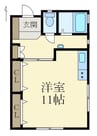 雄湊ワンルーム 1Rの間取り