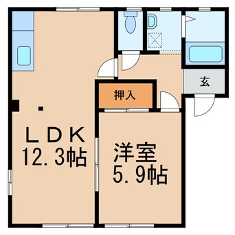 間取図 南海加太線/二里ケ浜駅 徒歩4分 1階 築28年