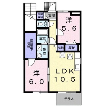 間取図 南海加太線/西ノ庄駅 徒歩8分 1階 築23年