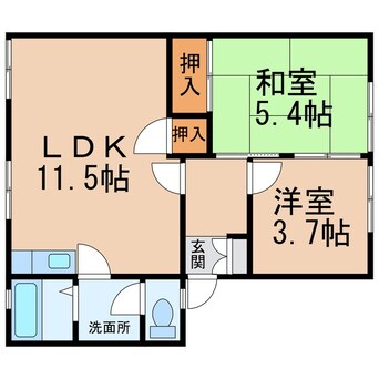 間取図 和歌山線/妙寺駅 徒歩5分 1階 築29年