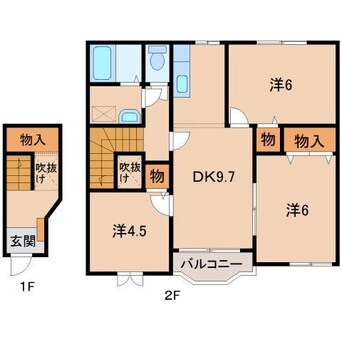 間取図 阪和線・羽衣線/紀伊中ノ島駅 徒歩17分 2階 築21年