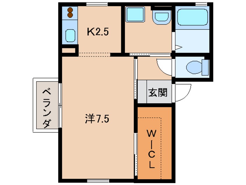 間取図 阪和線・羽衣線/六十谷駅 徒歩6分 2階 築22年