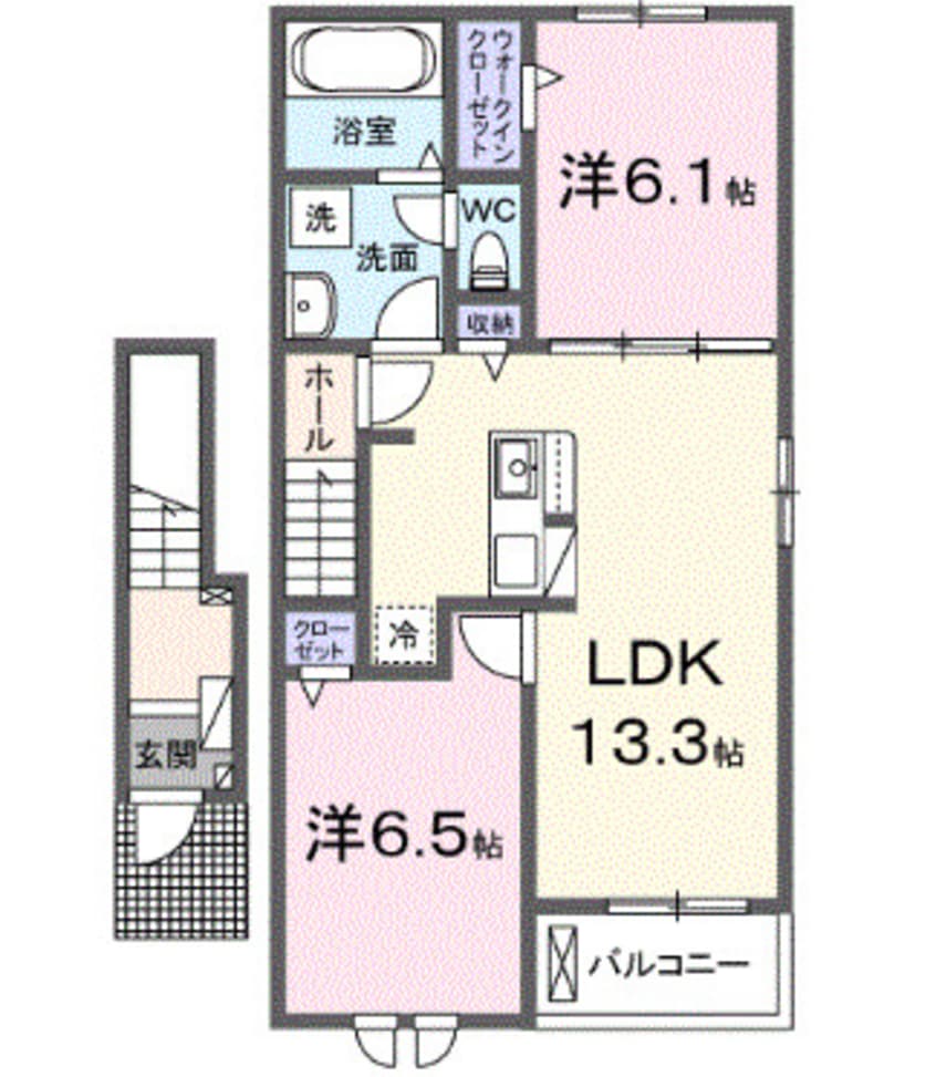 間取図 和歌山線/岩出駅 徒歩34分 2階 1年未満