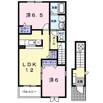 間取図 阪和線・羽衣線/紀伊中ノ島駅 徒歩18分 2階 築18年