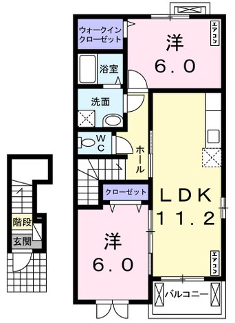 間取図 和歌山線/岩出駅 バス20分桜台下車:停歩2分 2階 築12年