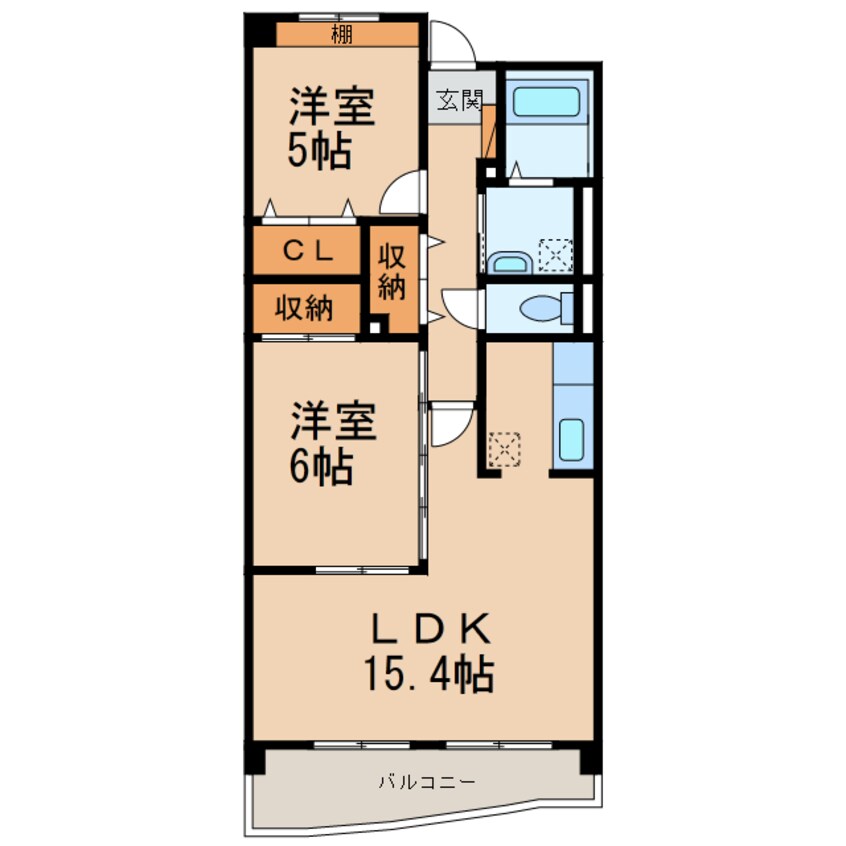 間取図 きのくに線・紀勢本線/紀三井寺駅 徒歩15分 3階 築19年