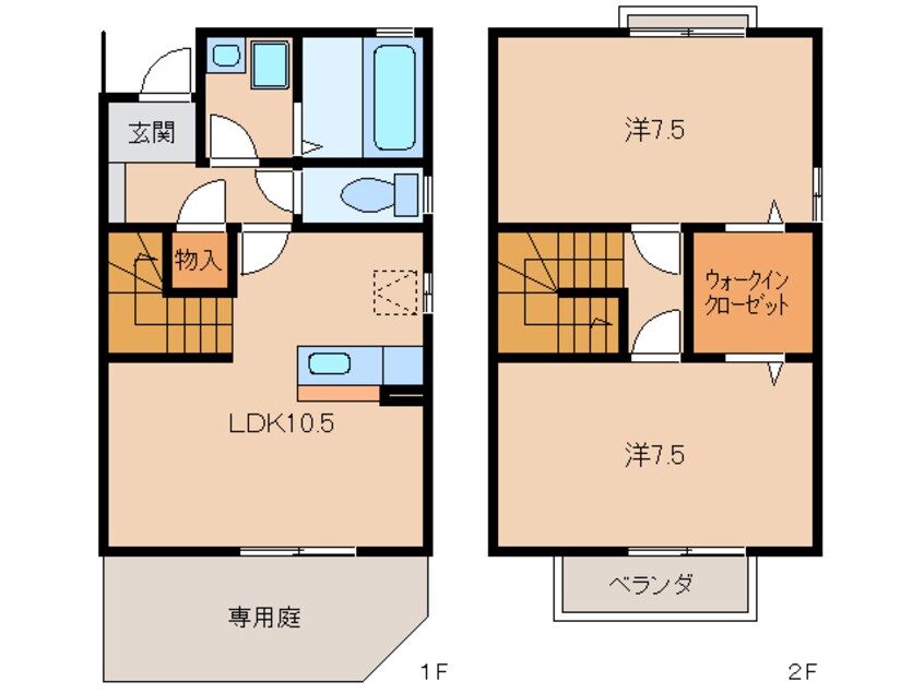 間取図 和歌山線/岩出駅 バス6分川尻下車:停歩6分 1-2階 築19年