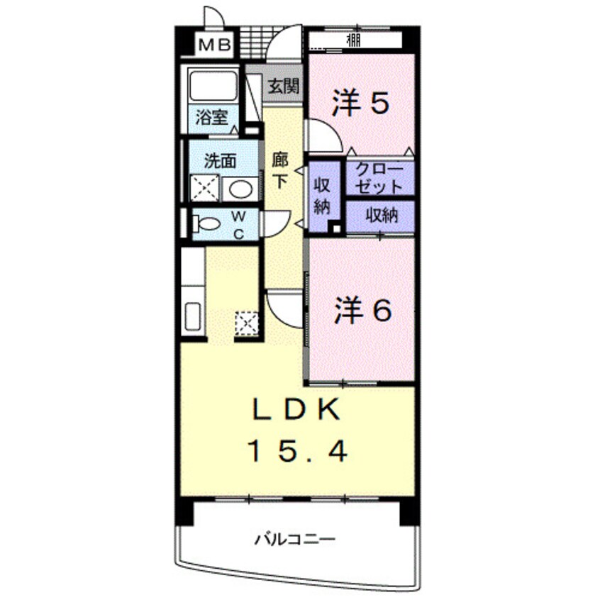 間取図 きのくに線・紀勢本線/紀三井寺駅 徒歩15分 2階 築19年