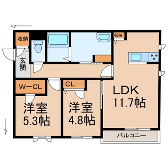 間取図 和歌山線/岩出駅 徒歩33分 2階 1年未満