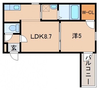 間取図 阪和線・羽衣線/和歌山駅 徒歩10分 2階 築4年