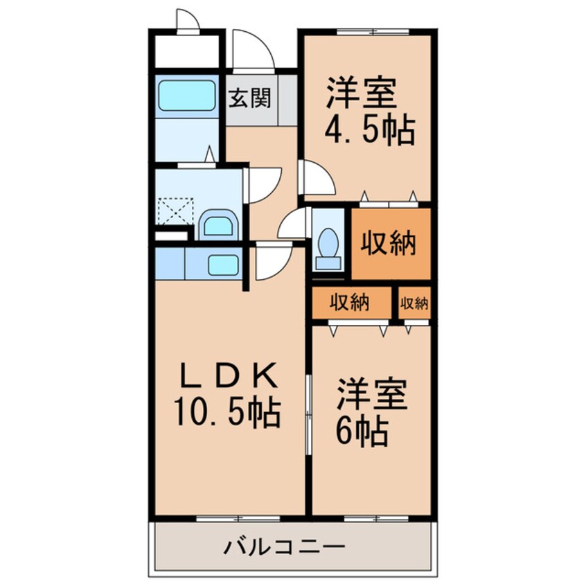 間取図 きのくに線・紀勢本線/紀三井寺駅 バス7分浜の宮下車:停歩3分 4階 築24年