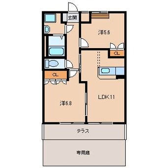 間取図 和歌山線/紀伊山田駅 徒歩4分 1階 築18年