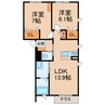南海本線/和歌山市駅 バス:18分:停歩9分 1階 築浅 2LDKの間取り