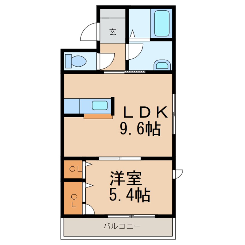 間取図 阪和線・羽衣線/和歌山駅 バス10分島崎町二丁目下車:停歩1分 3階 築16年