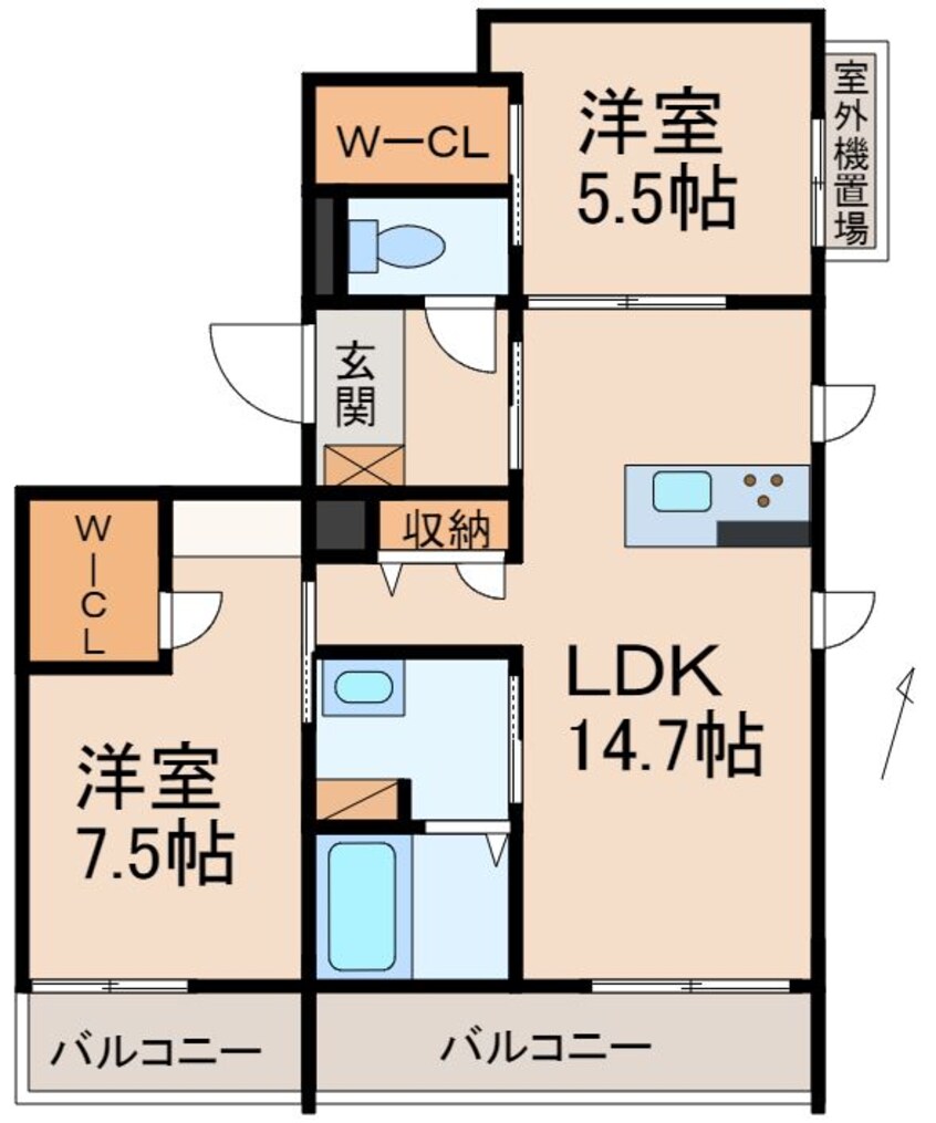 間取図 阪和線・羽衣線/和歌山駅 徒歩10分 4階 1年未満