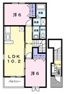 和歌山線/高野口駅 徒歩18分 2階 築18年 2LDKの間取り