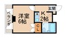 サンビル本町 1Kの間取り