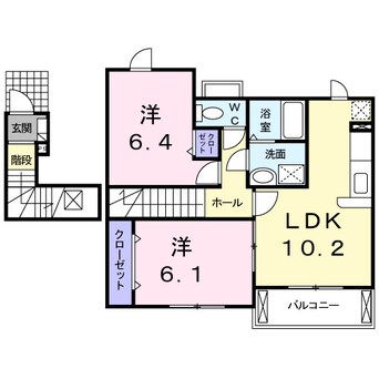 間取図 和歌山電鉄貴志川線/交通センター前駅 徒歩21分 2階 築16年