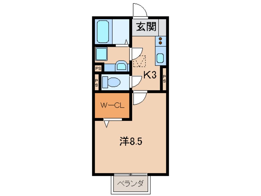 間取図 きのくに線・紀勢本線/紀三井寺駅 徒歩18分 1階 築19年