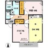 メイウッドⅡ 2DKの間取り