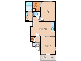 間取図 きのくに線・紀勢本線/黒江駅 徒歩18分 1階 築16年