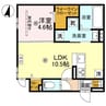 D-grace秋月 1LDKの間取り