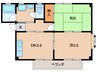 デュオ堀止 2DKの間取り
