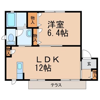 間取図 きのくに線・紀勢本線/宮前駅 徒歩12分 1階 築18年