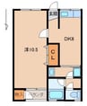 家永マンション 1DKの間取り