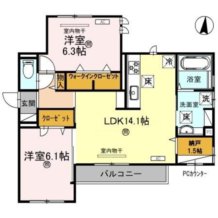 間取図 カルム アビタシオン北出島