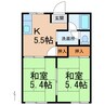 タウニィ料理松 2Kの間取り