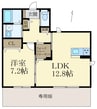 Flora A 1LDKの間取り