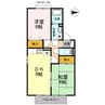 セジュールたつみ 2DKの間取り