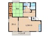 フォーシーズン和歌山Ⅱ 2LDKの間取り