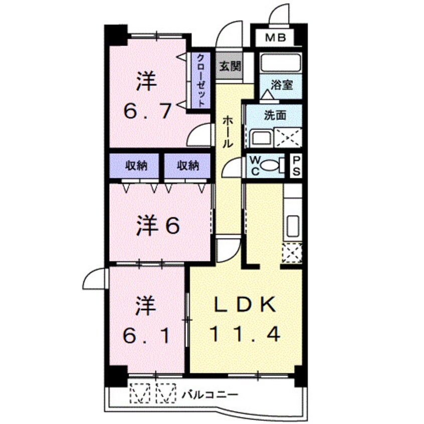 間取図 きのくに線・紀勢本線/海南駅 徒歩11分 1階 築18年