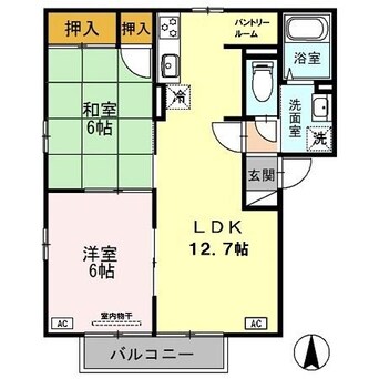 間取図 きのくに線・紀勢本線/海南駅 バス13分高畠下車:停歩3分 2階 築23年