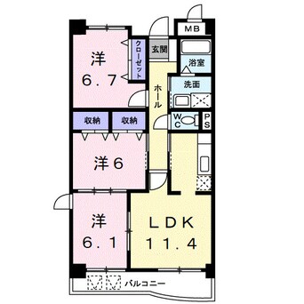 間取図 きのくに線・紀勢本線/海南駅 徒歩11分 2階 築18年