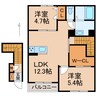 シャーメゾン カデンツァ 2LDKの間取り